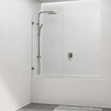 750/900mm Bathtub CURVED Corner Shower Screen Fixed Panel Variant Colour Fittings 10mm Tempered Glass Frameless