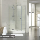 M#1(Gunmetal Grey) 800~1150mm Diamond Shape Shower Screen Pivot Door Gunmetal Grey Frameless 10mm Glass 2000mm Height