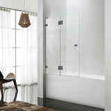 850/1000x1500mm Fixed & Swing Bathtub Shower Screen 10mm Tempered Glass Frameless Panel Variant Colour Hardware
