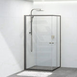 M#1(Gunmetal Grey) 800-1200mm Square / Rectangle Shower Screen Gunmetal Grey Semi-frameless Double Sliding 6mm Glass 2000mm Height