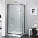 M#1(Gunmetal Grey) 800-1200mm Square / Rectangle Shower Screen Gunmetal Grey Semi-frameless Double Sliding 6mm Glass 2000mm Height