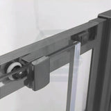 M#1(Gunmetal Grey) 800-1200mm Square / Rectangle Shower Screen Gunmetal Grey Semi-frameless Double Sliding 6mm Glass 2000mm Height