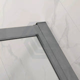 M#1(Gunmetal Grey) 800-1200mm Square / Rectangle Shower Screen Gunmetal Grey Semi-frameless Double Sliding 6mm Glass 2000mm Height