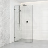 900/1000/1100x2100mm Frameless EDGE CURVED Shower Screen Single Door Fixed Panel 10mm Glass Variant Colour Brackets