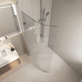 900/1000/1100x2100mm Frameless EDGE CURVED Shower Screen Single Door Fixed Panel 10mm Glass Variant Colour Brackets