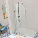 900/1000x2200mm Arch Frameless Shower Screen Fixed Panel Tempered Glass Variant Colour
