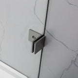 M#1(Gunmetal Grey) From 300 to 1200x2000mm Frameless Walk In Shower Screen Single Fixed Panel Gunmetal Grey Brackets 10mm Glass