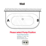Broadway Salamanca 1500/1700mm Back to Wall Spa Bathtub Acrylic Gloss White/Matt White
