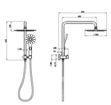 Solange 2 in 1 Combo Shower Set - Gunmetal