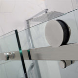 N#1(Nickel) 1180-2000x2000mm Sliding Shower Screen L Shape Frameless Brushed Nickel Square Handle 10mm Glass