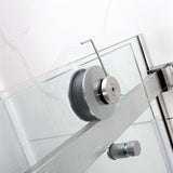 N#1(Nickel) 1180-2000x2000mm Sliding Shower Screen L Shape Frameless Brushed Nickel Square Handle 10mm Glass
