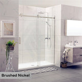 1180-2000x2000mm Wall to Wall Sliding Shower Screen Frameless Variant Colour Stainless Steel Square Handle 10mm Glass