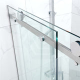 1180-2000x2000mm Wall to Wall Sliding Shower Screen Frameless Variant Colour Stainless Steel Square Handle 10mm Glass