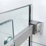 1180-2000x2000mm Wall to Wall Sliding Shower Screen Frameless Variant Colour Stainless Steel Square Handle 10mm Glass