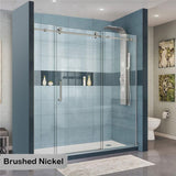 1400-2530x2000mm Shower Screen Wall to Wall Sliding Door Variant Colour Stainless Steel Frameless 3 Panels