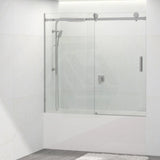 1450-1800x1600mm Bathtub Sliding Shower Screen Wall to Wall Frameless Square Handle Variant Colour