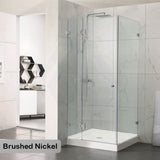 500-1400mm L Shape Frameless Shower Screen Hinge Door Fixed Panel Variant Colour Fittings 10mm Glass