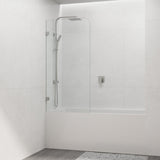 750/900mm Bathtub CURVED Corner Shower Screen Fixed Panel Variant Colour Fittings 10mm Tempered Glass Frameless