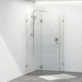 N#1(Nickel) 800~1150mm Diamond Shape Shower Screen Pivot Door Brushed Nickel Frameless 10mm Glass 2000mm Height