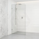 800/900/1000/1100/1200x2100mm Frameless CURVED Corner Shower Screen Single Door Fixed Panel 10mm Glass with Variant Colour L Brackets