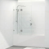 850/1000x1500mm Fixed & Swing Bathtub Shower Screen 10mm Tempered Glass Frameless Panel Variant Colour Hardware
