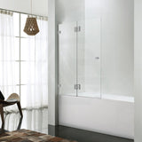 850/1000x1500mm Fixed & Swing Bathtub Shower Screen 10mm Tempered Glass Frameless Panel Variant Colour Hardware