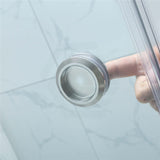 870-1180x2000mm Wall to Wall Sliding Shower Screen Frameless Variant Colour Stainless Steel Square Rail 10mm Glass Round Handle