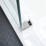 870-1180x2000mm Wall to Wall Sliding Shower Screen Frameless Variant Colour Stainless Steel Square Rail 10mm Glass Round Handle