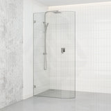 900/1000/1100x2100mm Frameless EDGE CURVED Shower Screen Single Door Fixed Panel 10mm Glass Variant Colour Brackets