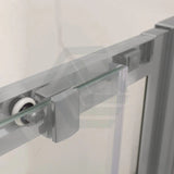 N#1(Nickel) 800-1200mm Square / Rectangle Shower Screen Brushed Nickel Semi-frameless Double Sliding 6mm Glass 2000mm Height