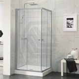 N#1(Nickel) 800-1200mm Square / Rectangle Shower Screen Brushed Nickel Semi-frameless Double Sliding 6mm Glass 2000mm Height