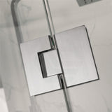 From 800mm to 1200mm Square Shower Screen Pivot Door With Return Panel Variant Colour Frameless 10mm Glass 2000mm Height