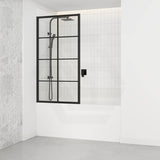 700/800x1500mm Over Bathtub Shower Screen Feature Panel BLACK Framed 8mm Glass