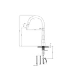 Palm Pull Out Kitchen Sink Mixer - Brushed Gold