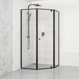 900/1000mm Diamond Shape Shower Screen Pivot Door Variant Colour Semi-frameless 6mm Glass 2000mm Height