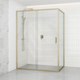 920-1750x2000mm L Shape Shower Screen Sliding Door Variant Colour Semi-frameless 6mm Glass with Return Panel