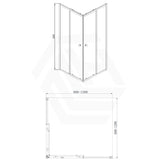 800-1200mm Square / Rectangle Shower Screen Chrome Semi-frameless Double Sliding 6mm Glass 2000mm Height