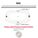 Broadway Redondo 1500/1700x820x600mm Oval Acrylic Freestanding Spa Bathtub