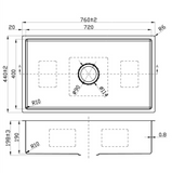 Coral Above or Undermount Single Bowl Kitchen Sink 720mm x 400mm - Stainless Steel