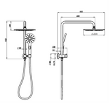 Solange 2 in 1 Combo Shower Set - Brushed Gold