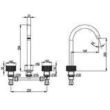 Coco Progressive 1/4 Turn Basin Set - Gunmetal
