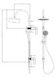 Amalfi Gooseneck Combo Shower Set - Matt Black