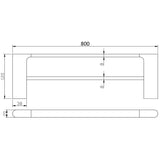 Coral Double Towel Rail 800mm - Brushed Nickel