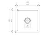 Granite Sink Single Bowl 450x 450 - Matt White