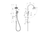 Amalfi Goosneck Combo Shower Set - Chrome