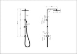 Coral Slimline Combo Shower Set - Matt Black