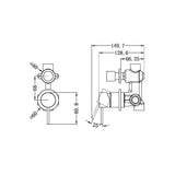 Penelle Shower & Bath Mixer Diverter - Matt White