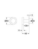 Slimline Robe Hook - Matt Black