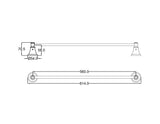 Birmingham Single Towel Rail 600mm - Chrome