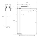 Florentine Basin Mixer Tall - Brushed Gold